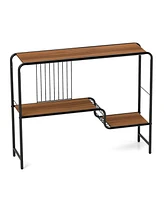 Console Table with Storage Shelf Modern Accent Table for Living Room Organization