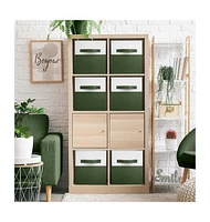 Sorbus 6 Pack 11" Two Tone Foldable Storage Cubes with Handles - Perfect for clothes, toys, books, linens, and more