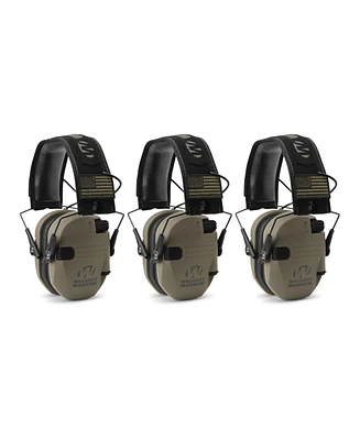 Walker's Razor Slim Electronic Shooting Muffs 3-Pack, Fde American Flag