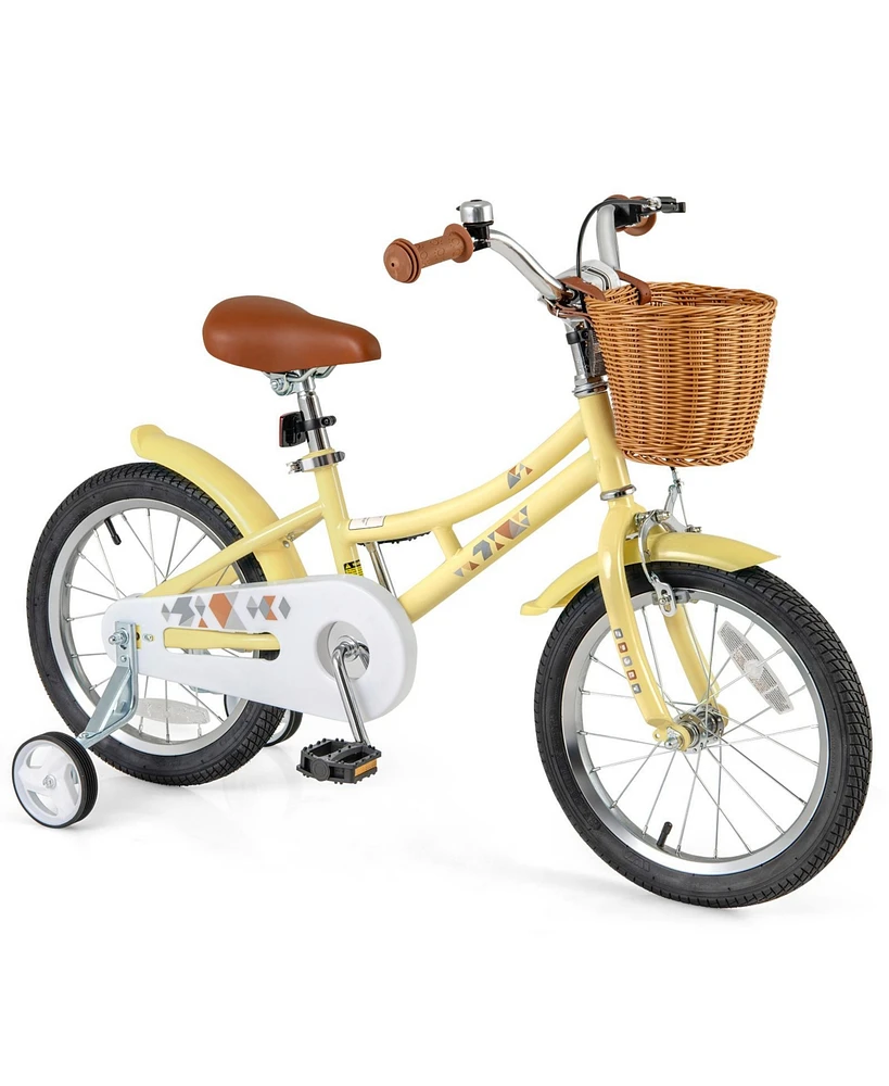 Kids Adjustable Bike with Reflectors and Bell Safe Bicycle for Children Aged 4-7 Years Old