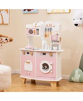 Kids Kitchen Playset with Coffee Maker Fun Pretend Play Toy for Young Chefs