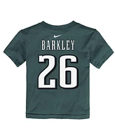 Nike Toddler Saquon Barkley Green Philadelphia Eagles Super Bowl Lix Player Name Number T-Shirt