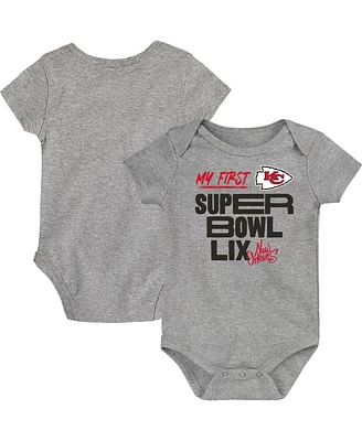 Outerstuff Newborn Heather Gray Kansas City Chiefs Super Bowl Lix My First Bodysuit