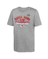 Fanatics Big Boys and Girls Heather Gray Kansas City Chiefs Super Bowl Lix Made It T-Shirt