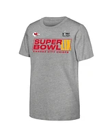 Fanatics Big Boys and Girls Heather Gray Kansas City Chiefs Super Bowl Lix Roster T-Shirt