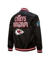 Mitchell & Ness Men's Black Kansas City Chiefs Double Down Satin Full-Snap Jacket