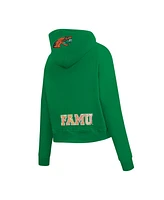 Pro Standard Women's Green Florida A&M Rattlers Game Day Sequin Full-Zip Hooded Jacket