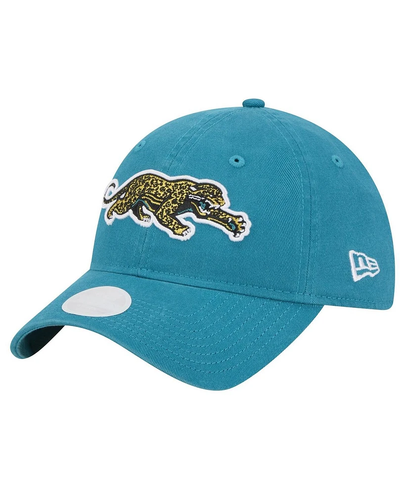 New Era Women's Teal Jacksonville Jaguars Throwback Crawl Standard 9TWENTY Adjustable Hat