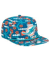 New Era Men's Aqua Miami Dolphins Wakey Wakey Golfer Snapback Hat