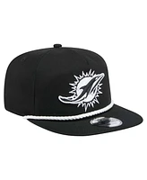 New Era Men's Black Miami Dolphins B-Dub Golfer Snapback Hat