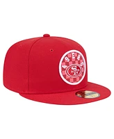 New Era Men's Scarlet San Francisco 49ers Checkered 59FIFTY Fitted Hat