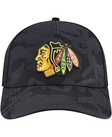 American Needle Men's Black Chicago Blackhawks Valin Camo Super Tech Vented Adjustable Hat