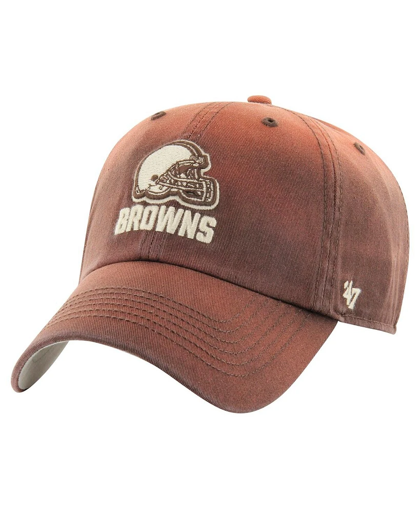 '47 Brand Men's Brown Cleveland Browns Dusted Relaxed Clean Up Adjustable Hat