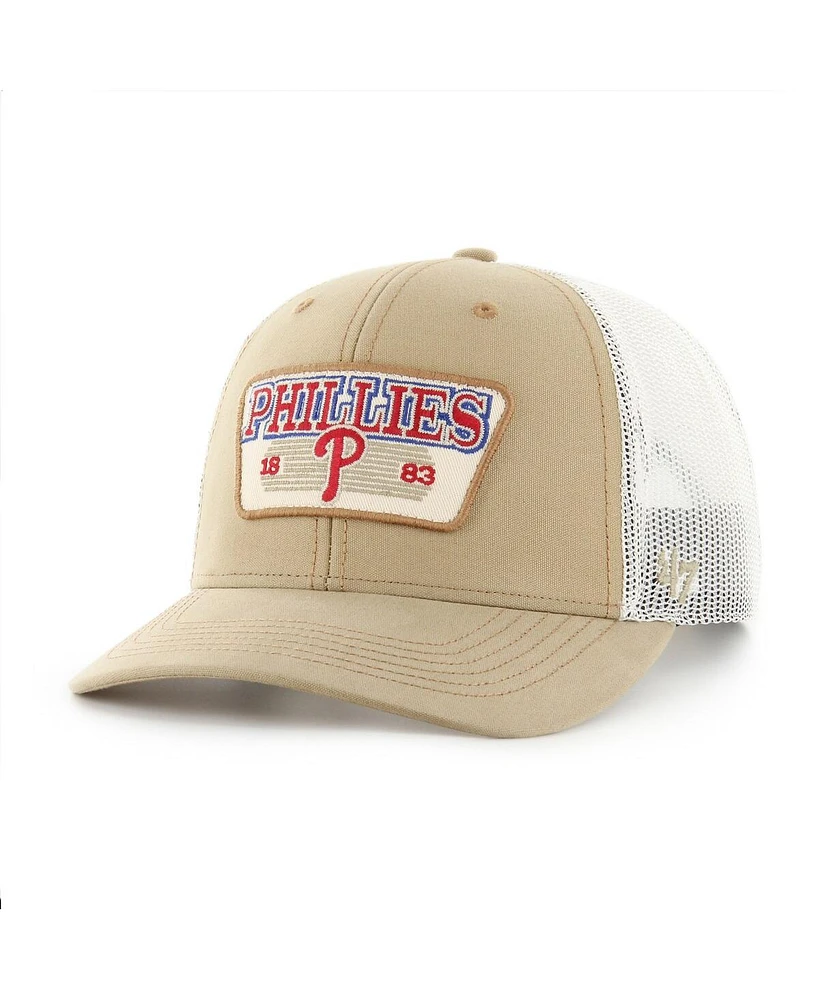 '47 Brand Men's Khaki Philadelphia Phillies Ridgewood Trucker Adjustable Hat