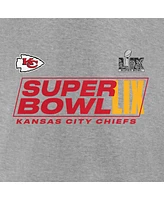 Fanatics Men's Heather Gray Kansas City Chiefs Super Bowl Lix Big Tall Roster T-Shirt