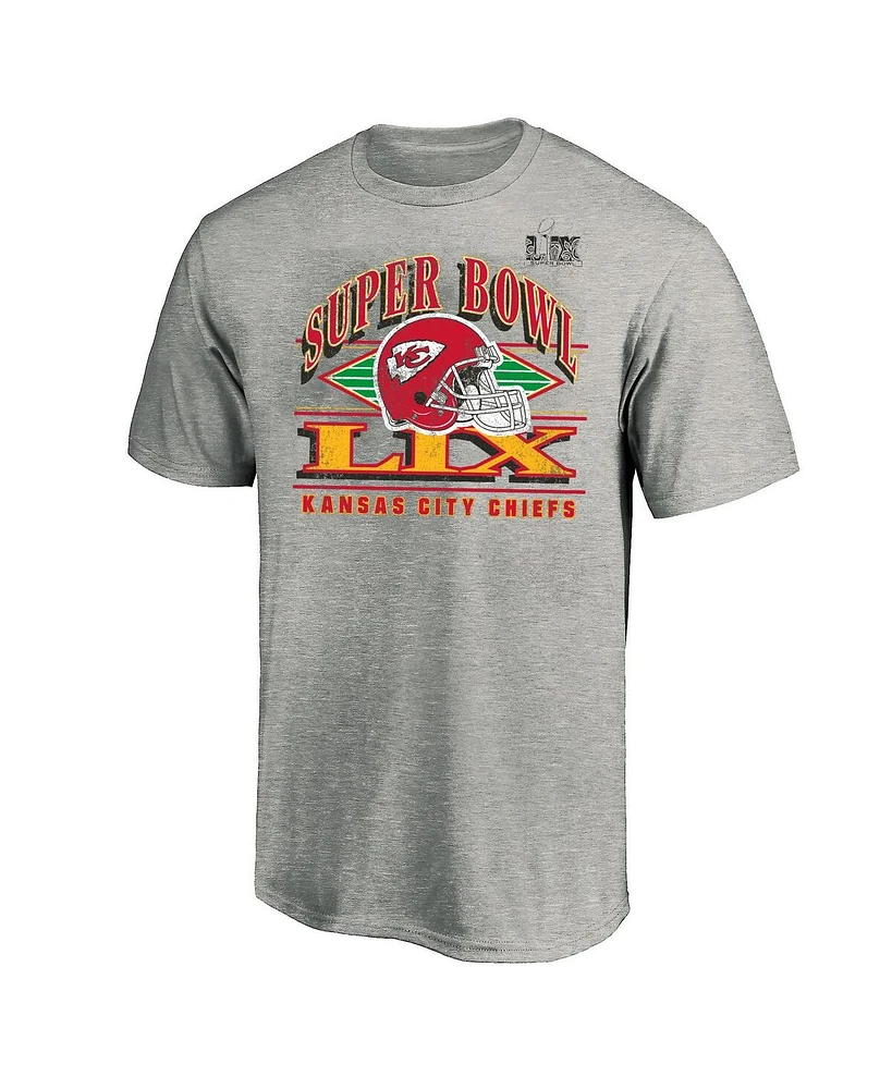 Fanatics Men's Heather Gray Kansas City Chiefs Super Bowl Lix Big Tall Our Pastime T-Shirt