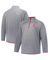 Fanatics Men's Charcoal Alabama Crimson Tide Raglan Big Tall Quarter-Zip Top