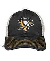 Outerstuff Big Boys and Girls Black Pittsburgh Penguins Slouch Trucker Adjustable Hat