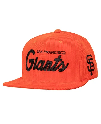 Mitchell & Ness Men's Orange San Francisco Giants Corduroy Snapback Hat