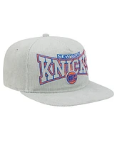 New Era Men's Gray New York Knicks Throwback Corduroy Golfer Snapback Hat