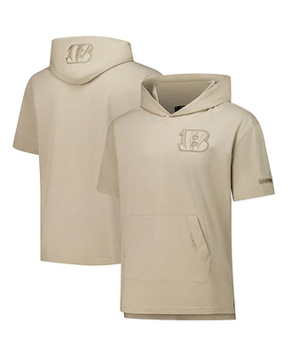 Pro Standard Men's Tan Cincinnati Bengals Neutrals Capsule Short Sleeve Pullover Hoodie