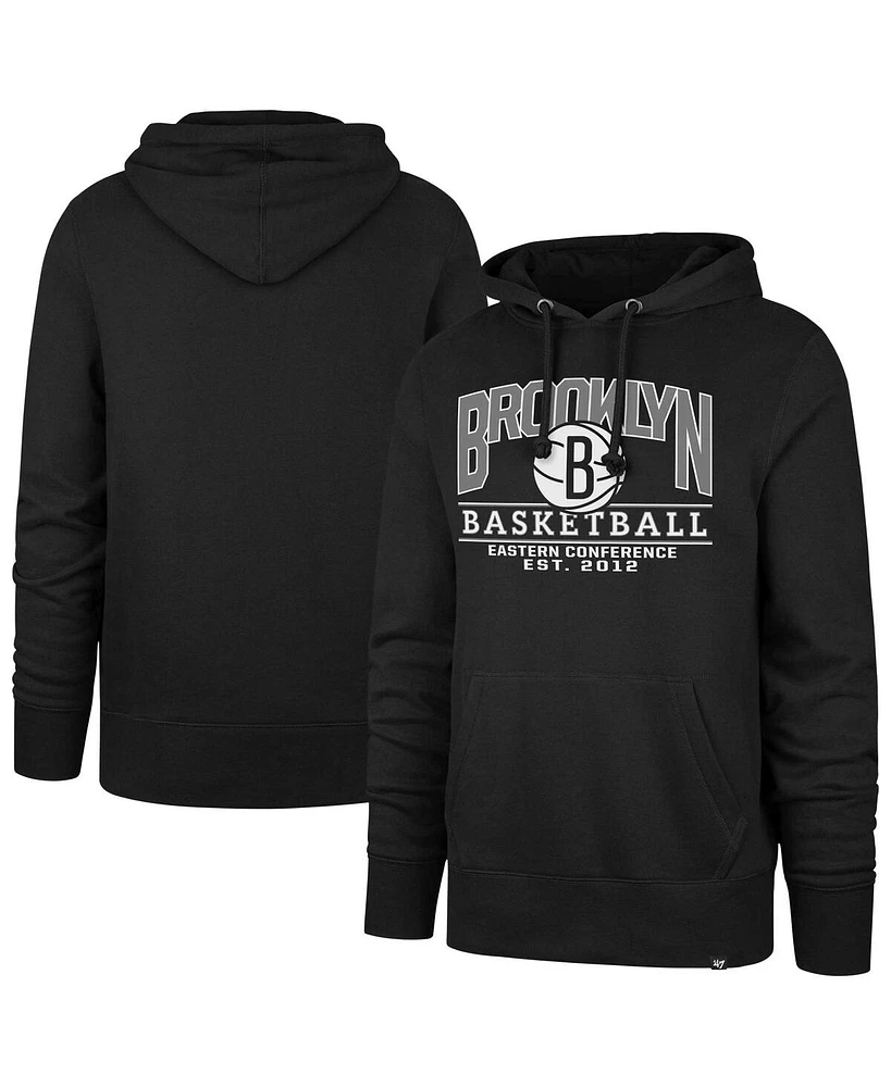 '47 Brand Men's and Women's Black Brooklyn Nets Good Call Headline Pullover Hoodie