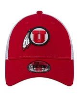 New Era Men's Red Utah Utes Trucker 9FORTY Adjustable Hat