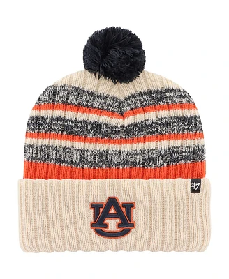 '47 Brand Men's Khaki Auburn Tigers Tavern Cuffed with Pom Knit Hat