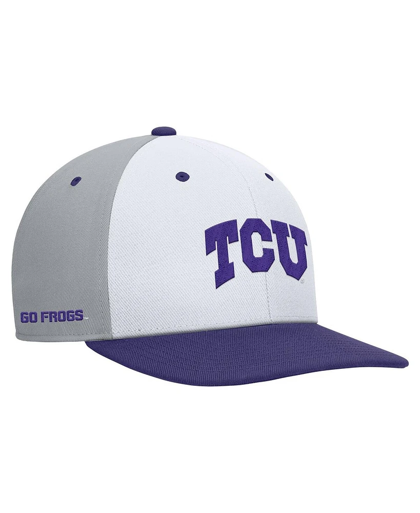 Nike Men's White/Gray Tcu Horned Frogs Pro Performance Snapback Hat