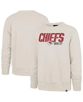 '47 Brand Men's Cream Kansas City Chiefs Locked Headline Pullover Crewneck