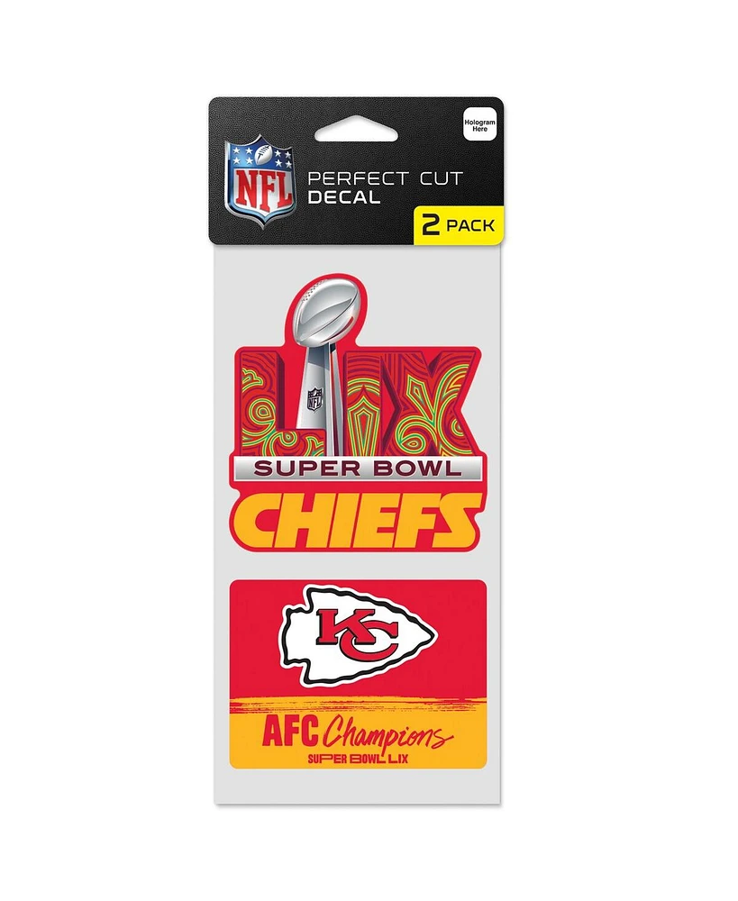 Wincraft Kansas City Chiefs 2024 Afc Champions 4" x 8" Perfect Cut Decal, Set of 2