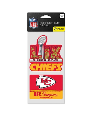 Wincraft Kansas City Chiefs 2024 Afc Champions 4" x 8" Perfect Cut Decal, Set of 2