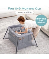 2-in-1 Portable Baby Playpen with Safety Enclosure for Secure and Convenient Playtime