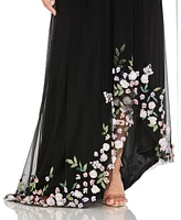 Women's One Shoulder Trapeze Embellished High Low Gown