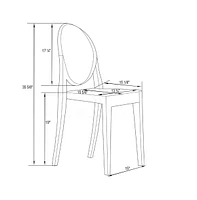 Marion Transparent Acrylic Modern Chair, Set of 4