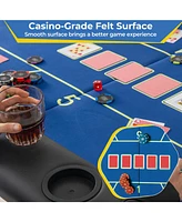 Foldable Poker Table with 8 Cup Holders Convenient and Compact for Game Night Fun