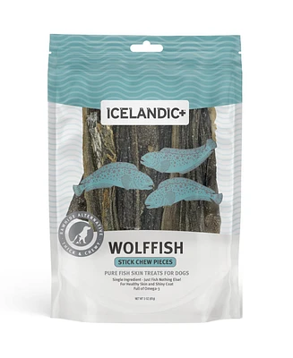 Stick Chews & Pieces: Wolffish Skin - Dog Treat 3oz