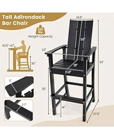 Tall Adirondack Chair with Ergonomic Backrest Armrests & Footrest for Backyard