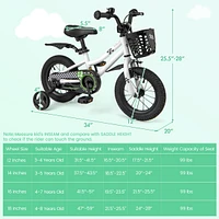 Kids Bike Children Bicycle with Training Wheels for 3-4 Years Old