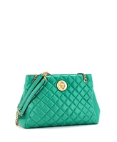 Pre-Owned Versace Small Medusa Icon Chain Tote Quilted Leather