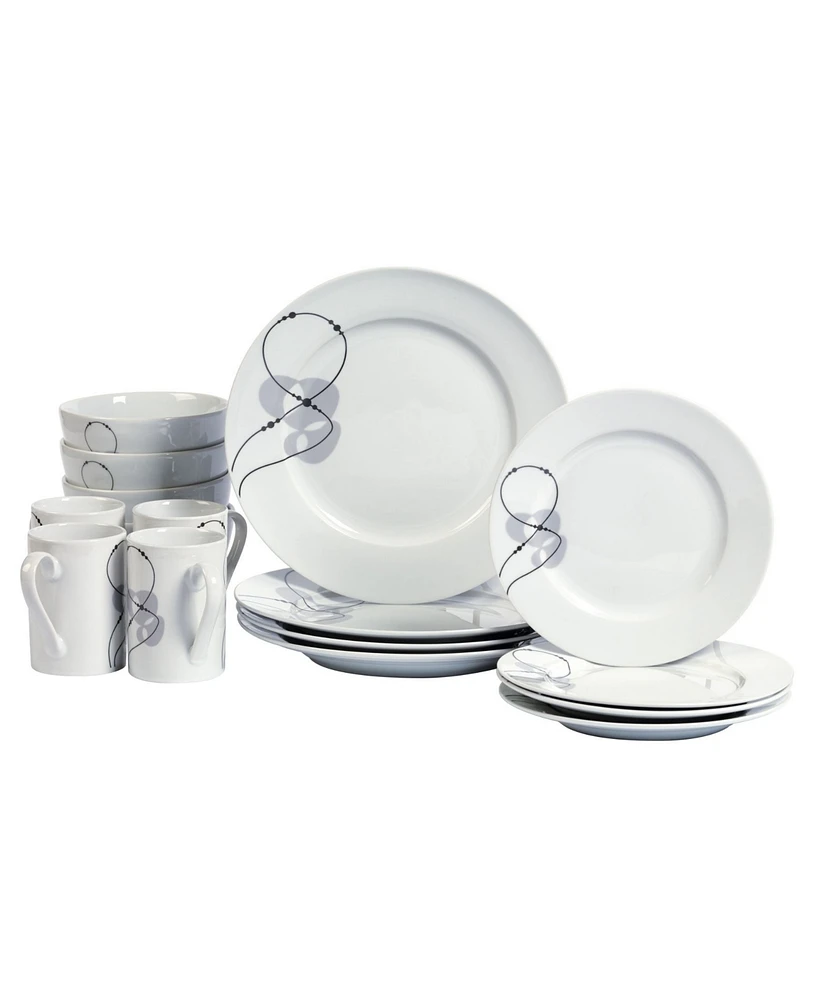 Tabletops Unlimited Jacqueline 16-Pc. Dinnerware Set, Service for 4