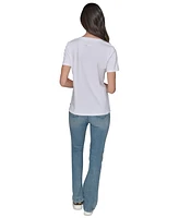 Karl Lagerfeld Paris Women's Jewel Eiffel Crewneck T-Shirt