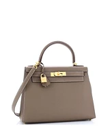 Pre-Owned Hermes Kelly 28 Handbag Grey Epsom with Gold Hardware