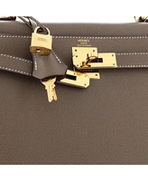 Pre-Owned Hermes Kelly 28 Handbag Grey Epsom with Gold Hardware
