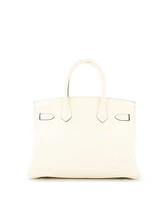 Pre-Owned Hermes Birkin 30 Handbag Light Clemence with Gold Hardware