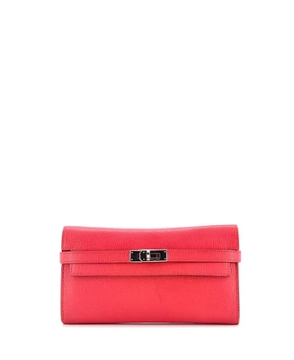 Pre-Owned Hermes Long Kelly Wallet Chevre Mysore