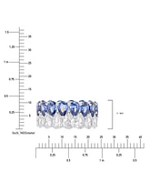 Cubic Zirconia Blue & White Pear Eternity Band Sterling Silver