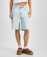 Juniors' High-Rise Baggy Denim Jorts