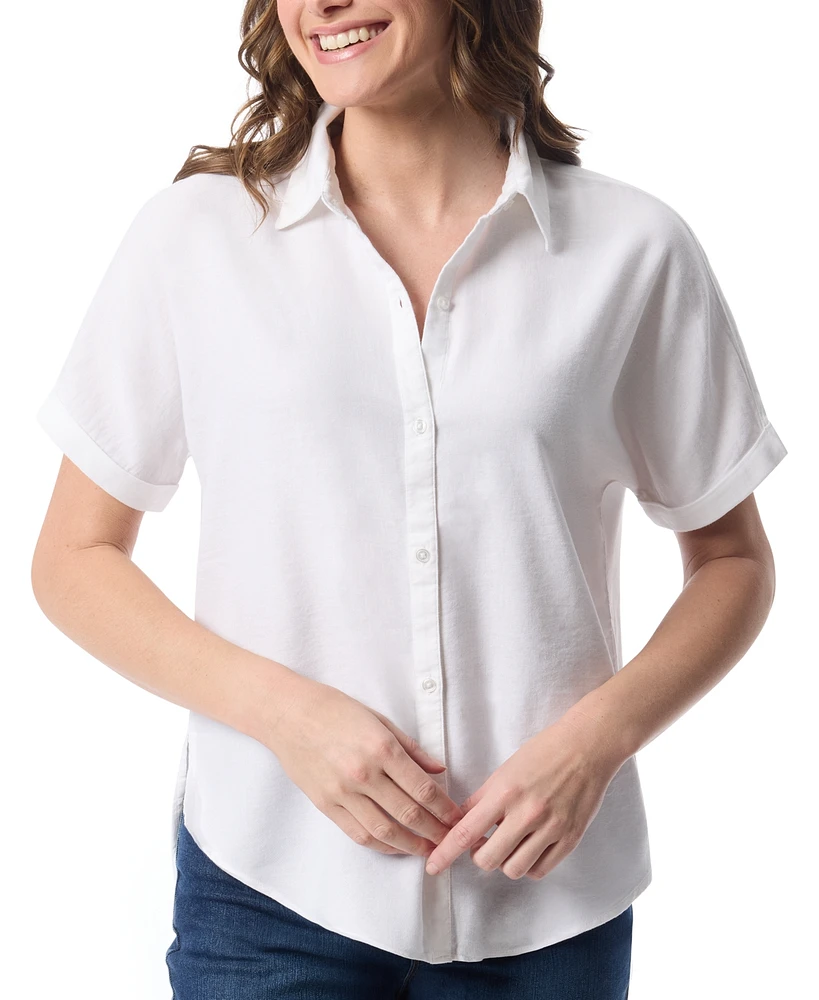 Gloria Vanderbilt Petite Daisy Short-Sleeve Blouse