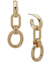 Emily in Paris Gold-Tone Polished Chain Link Drop Earrings